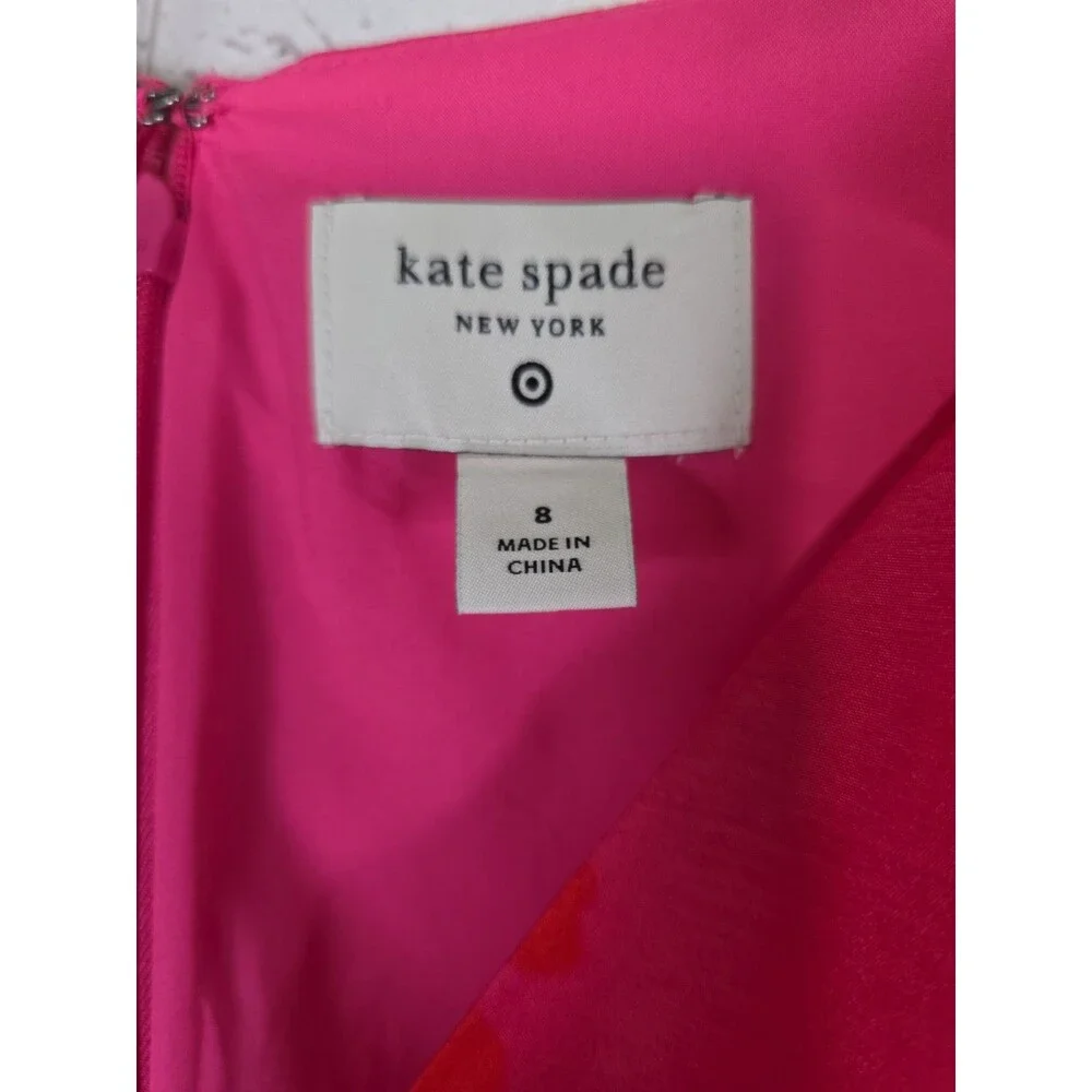Kate Spade Women's Size 8 Classic Rose Peplum Midi Dress NWT
